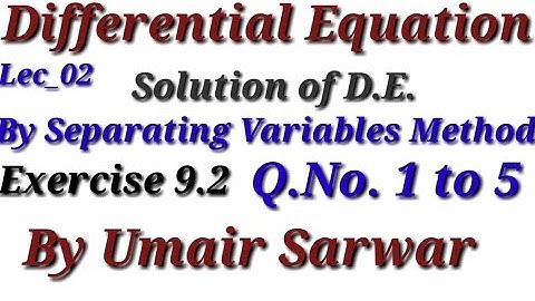 Mathematical Method By S.M Yusuf Example No.1 & Exercise 9.2 Q No.1,2,3 in Urdu and Hindi