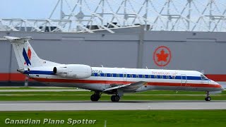 American Eagle ERJ-135 (old livery) Landing at Montreal-Trudeau Airport (YUL)