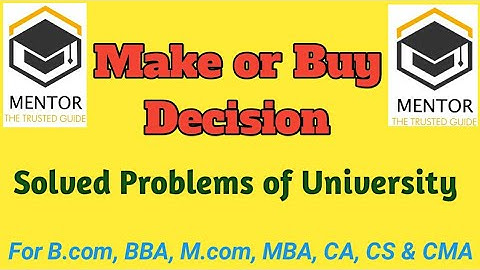 Make or Buy Decision Making Solved University Level Problems