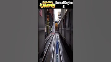 Subway Surfers but in unreal engine 5 graphics