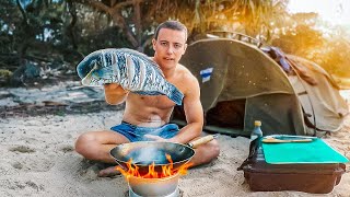 Solo Camping with NO FOOD on an Island!