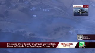 Evacuation order issued as Quail Fire burns 150 acres near Vacaville, 45% contained