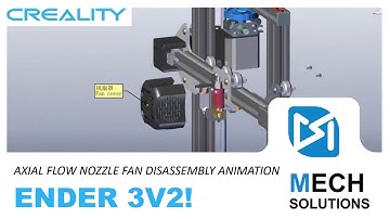 Ender 3V2 4010 axial flow nozzle fan disassembly 3D animation