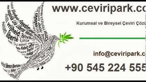 İngilizce -- Türkçe noter yeminli tercüme - çeviri  www.ceviripark.com  Tel:   +90 545 224 555 9