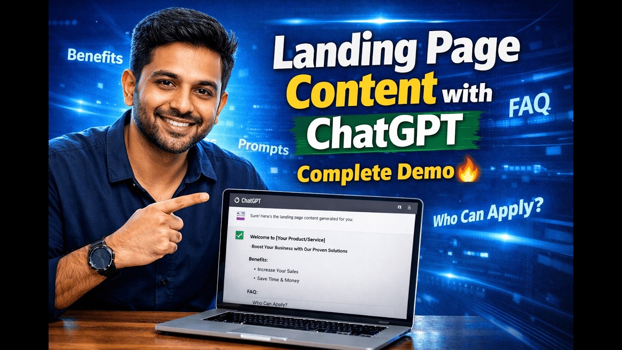 How to Create High Converting Landing Pages using ChatGPT Hindi - YouTube