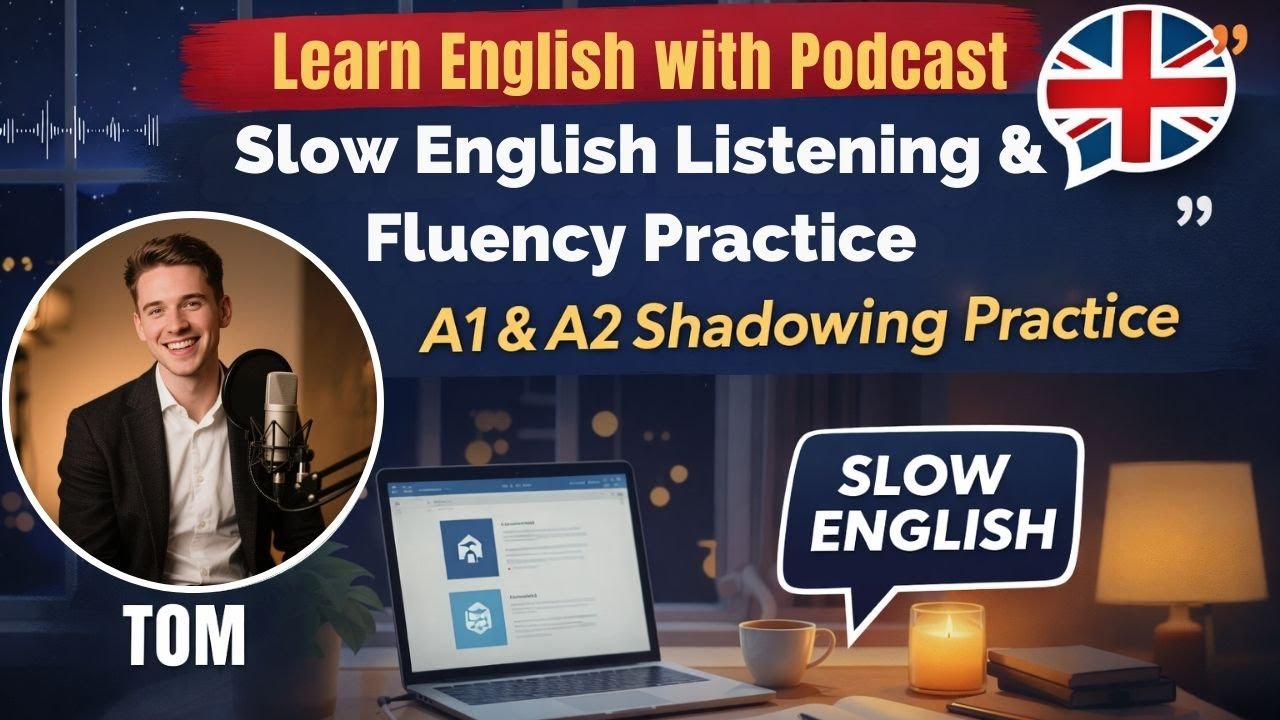 Learn English with Podcast | Slow English Listening & Fluency Practice | A1 & A2 Shadowing Practice