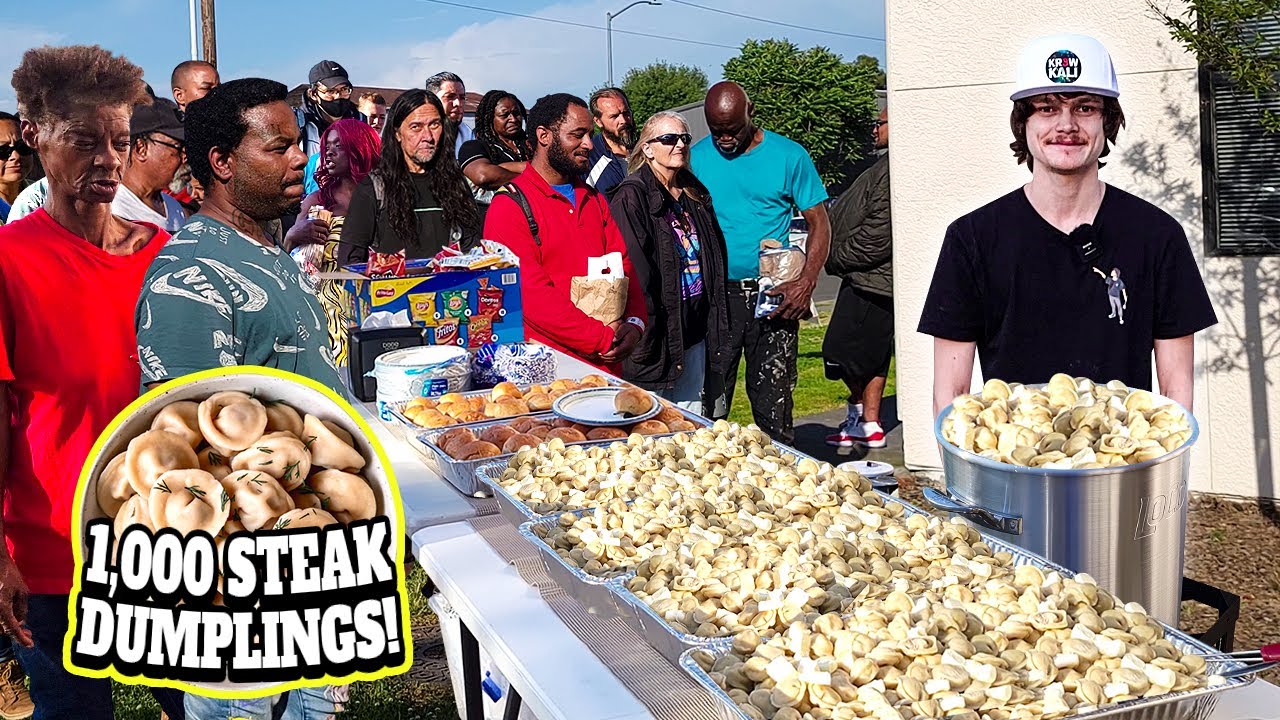 Making 1,000 Steak Dumplings For The Homeless!