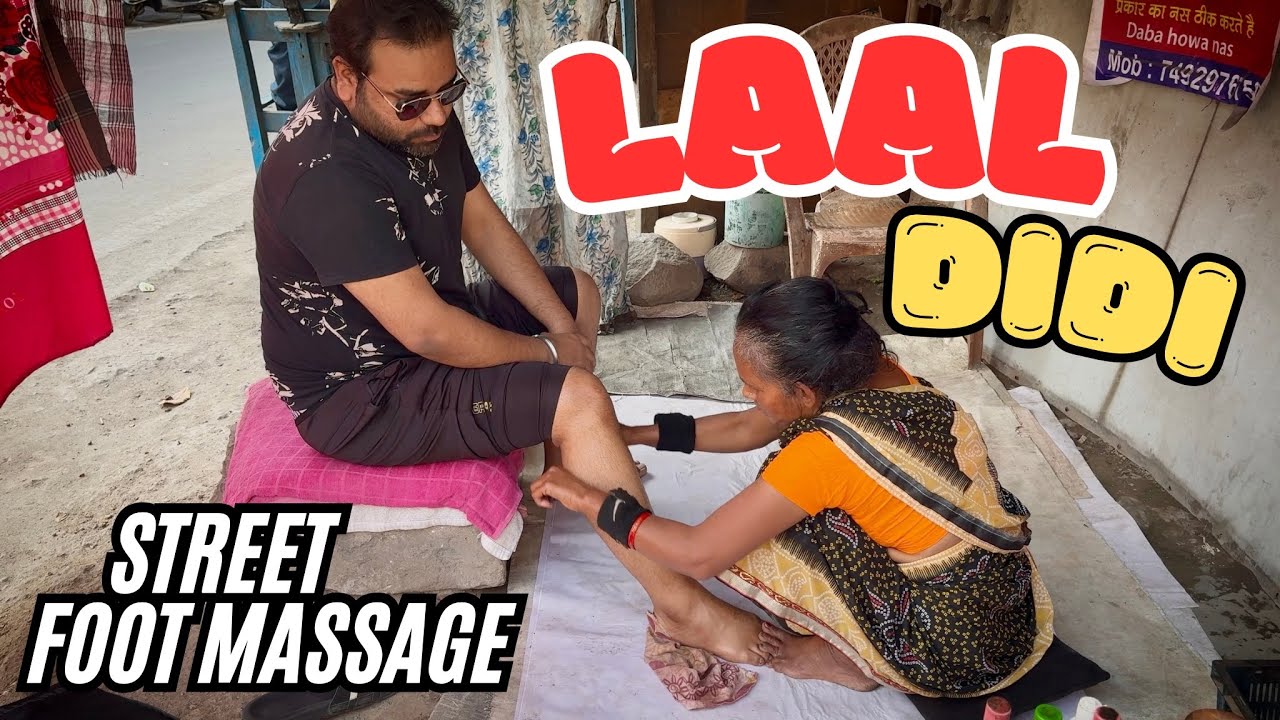 ASMR Foot Massage In Indian Street By Laal Didi 