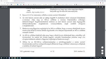Informatika érettségi emelt szint - 2019. október 22. Diszkoszvetés - EXCEL