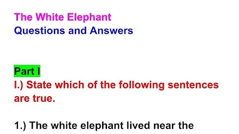 The White Elephant | Question Answer | Bridge Programme English | Class 8 | New NCERT