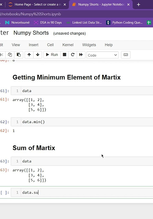 How to get sum of all the elements of matrix in numpy in hindi youtube