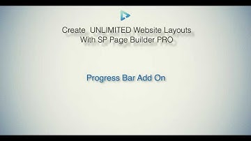 SP Pagebuilder Pro Tutorial - Progress Bar Add On