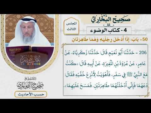 [206] حديث: دعهما فإني أدخلتهما طاهرتين [كتاب الوضوء - باب: إذا أدخل رجليه وهما طاهرتان]
