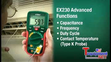 Extech EX210 & Extech EX230 Mini Digital MultiMeters with IR Thermometer
