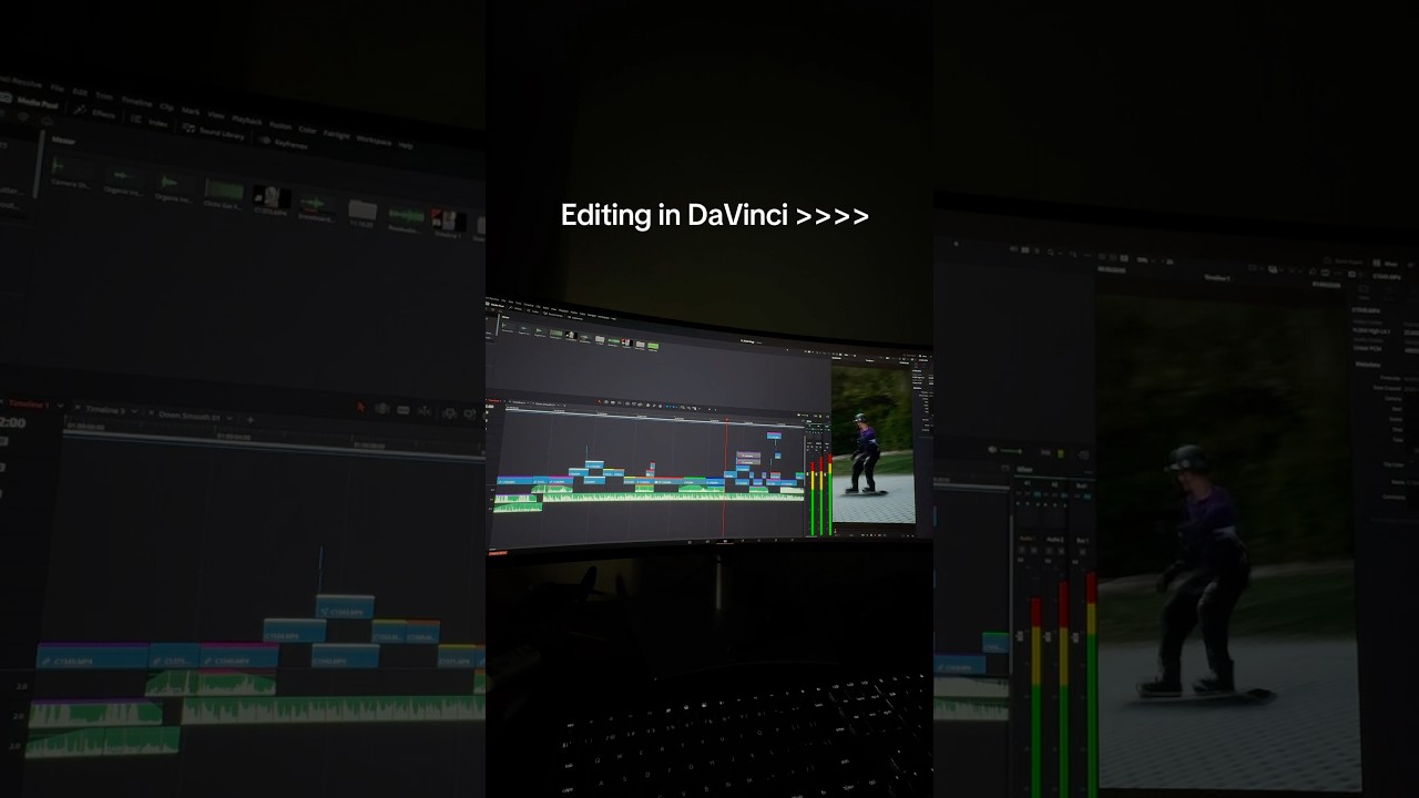 GOAT editing software ๐ฎโ๐จ#shorts #davinciresolve #editing #snowsports#workflow#filmmaker