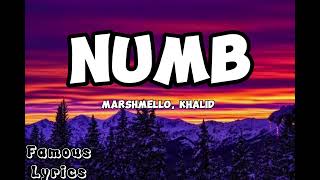 Marshmello,Khalid- Numb (Lyrics)