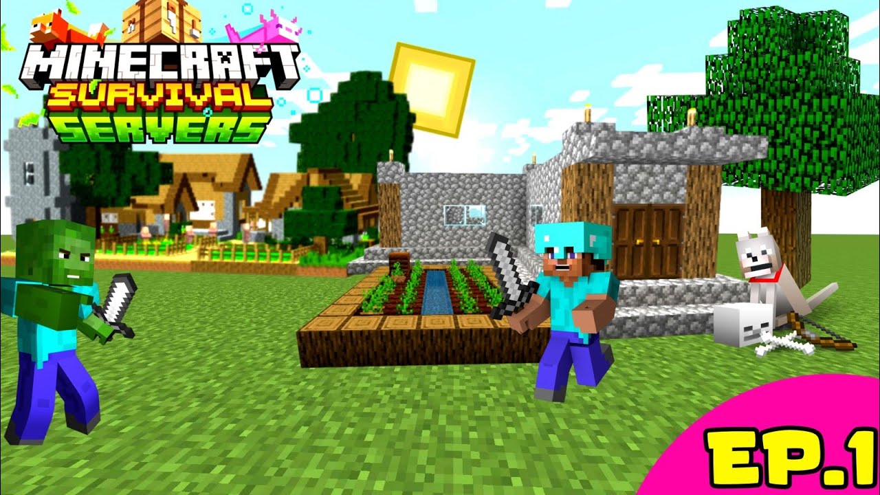 Minecraft PE Survival Series in Hindi 1.21 | Made op Survival Base #1 ...