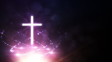 Purple Cross with Glowing Particles on Left Side - 4K Looping Video