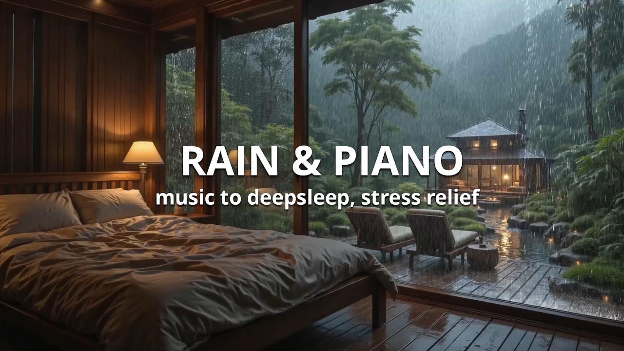 (No Ads) Rain and Soft Piano for Healing Sleep – Relaxing Music for Deep Rest