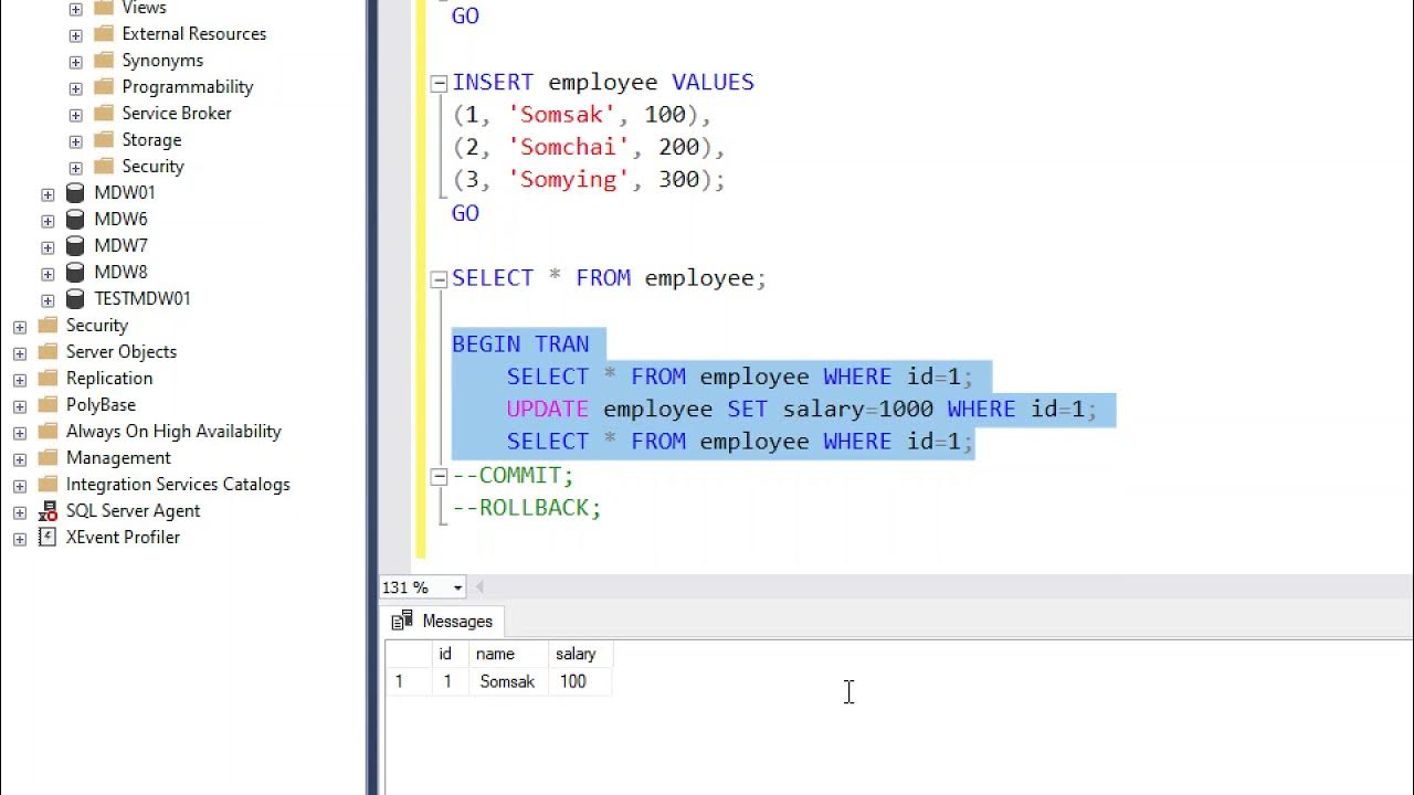 DEMO SQL SERVER READ COMMITTED SNAPSHOT - YouTube