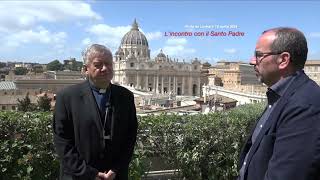 Visita ad Limina 8/12 aprile 2024_le diocesi della Campania_il Santo Padre con S.E. Mons. Di Donna