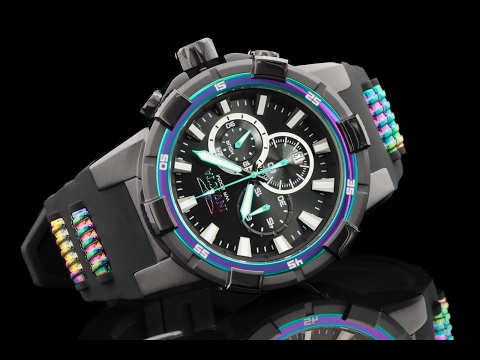 Invicta 23691 51.5 mm Aviator Rainbow Bezel Quartz Chronograph Strap Watch