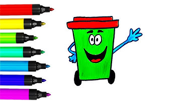 How To Draw A Trash Bin Step By Step |Trash Can Drawing Easy |Garbage Bin Drawing