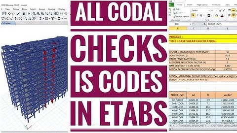 All codal checks of ETAB model as per IS codes