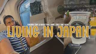 LIVING IN JAPAN | quick Fukuoka trip, how I eat in Japan, first time trying sushi, etc.