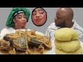 The worst village makeup review to see how he react  oilless egusi pepper soup with fufu