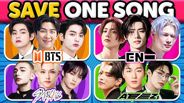 4 GROUPS BATTLE: BTS vs ENHYPEN vs STRAY KIDS vs ATEEZ: Save One Song 🎵 | Kpop Quiz 2025