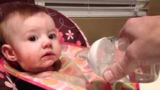 Cute Baby Drinks Water Funny