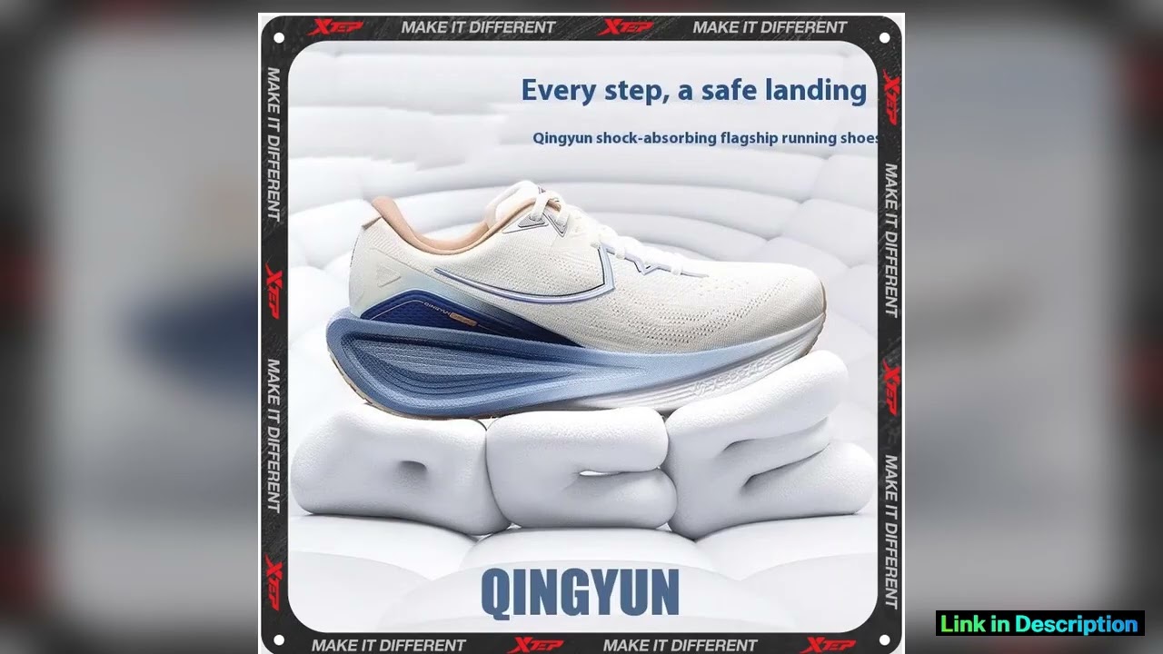 Xtep QINGYUN Running Shoes for Men 2025 Spring Support Shock Absorption Cushioning Lightweight Spor
