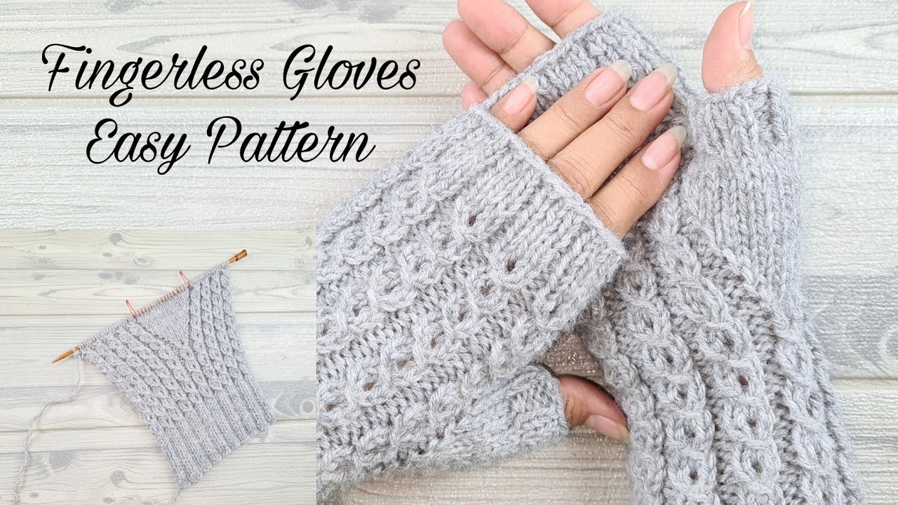 How to knit fingerless gloves for beginners - Really easy pattern you can  knit flat 