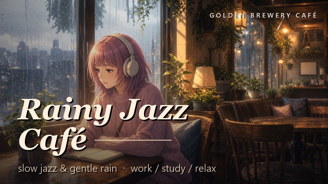 作業用BGM/51分】Rainy Jazz Cafe — 七月の雨カフェ｜Saxophone · Harp