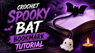 Crochet bookmark beginner tutorial | Halloween ghost bookmark 👻🦇