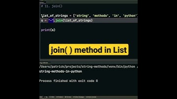 join() method in List | python tutorial #eics #python #shorts