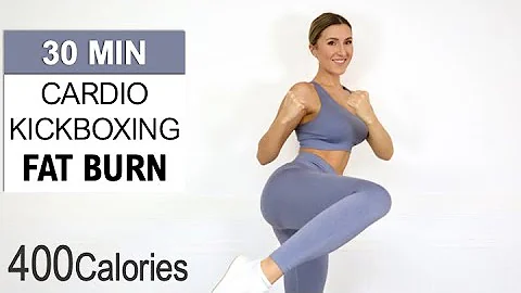 30 Min Cardio Kickboxing | Fast Fat Burn | Motivating Music | Burn 400 Cal | No Equipment, No Repeat