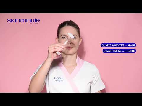 Massage facial avec Roll-on en quartz – Skinminute Home spa