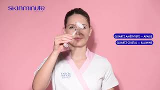 Massage facial avec Roll-on en quartz - Skinminute Home spa