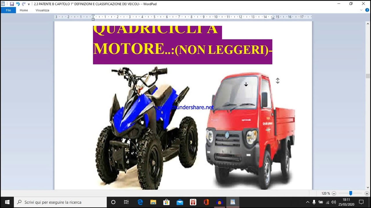 2/3 PATENTE B CAPITOLO 1° DEFINIZIONI E CLASSIFICAZIONE DEI VEICOLI-SECONDO PARAGRAFO 2/3