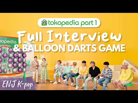 [HD] BTS x Tokopedia Part 1 | Balloon Darts Game & Full Interview with Subtitles 210824