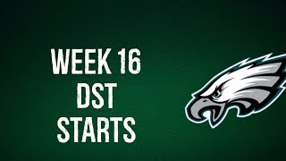 Defense/DST Starts Week 16 Fantasy Football