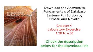 Answers to Chapter 4 Lab Exercises 4.28 to 4.33 Fundamentals of Database Systems