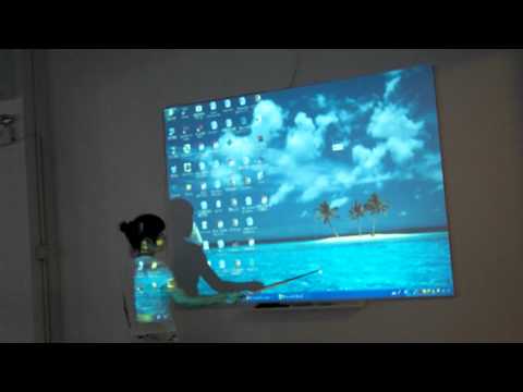 interactive projector makes touchscreen with any interface.