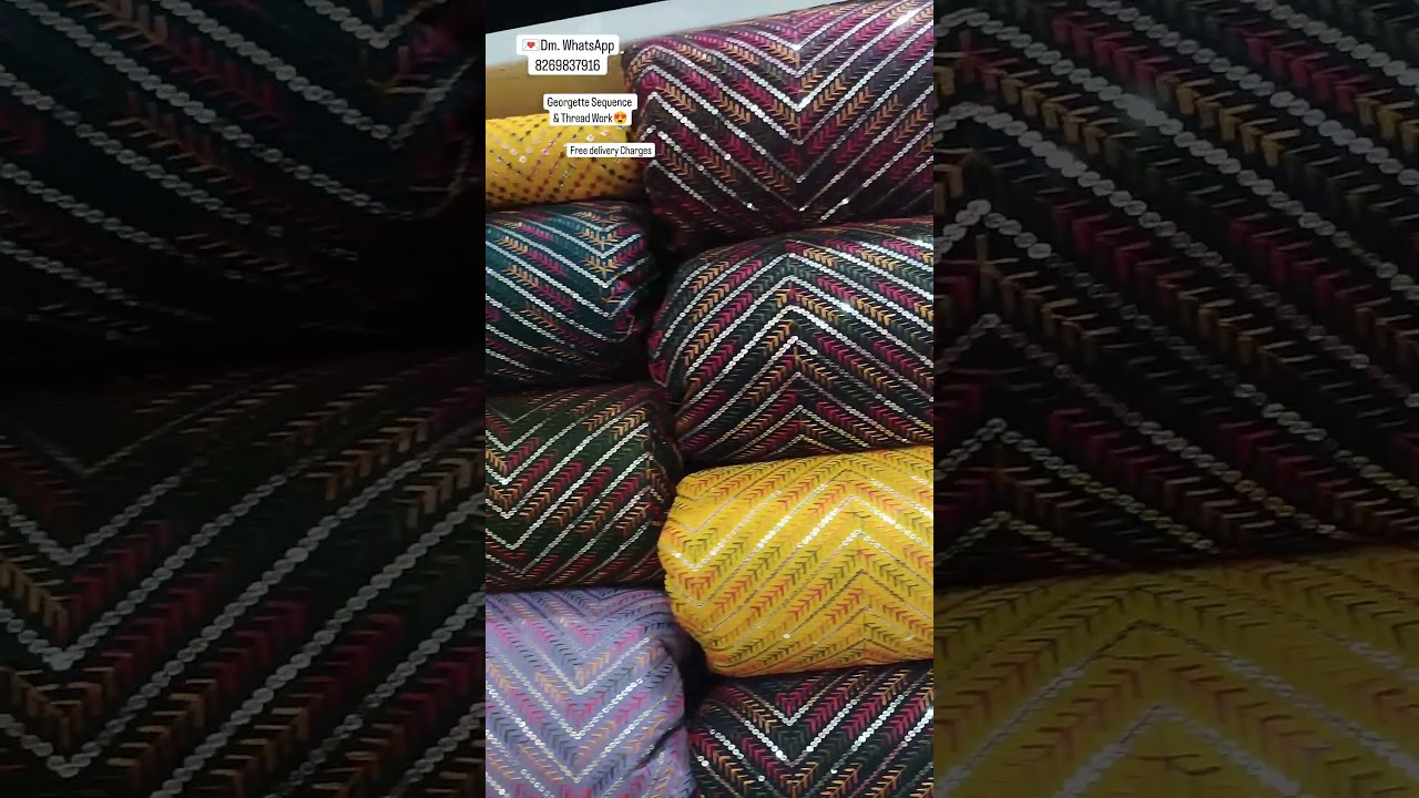 emdroidery georgette work fabric, embroidered fabric online, georgette work fabric