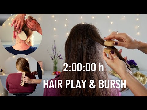TWO HOURS COMPILLATION of relaxing hair brushing and play - Soft spoken ASMR