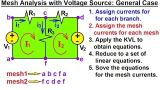 Electrical Engineering: Ch 3: Circuit Analysis  (9 of 37) Mesh Analysis with Voltage Sources