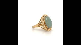 Estate Jade Ring In 14Kt Gold
