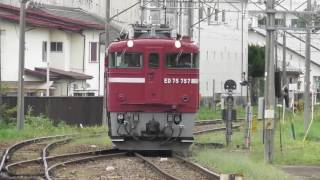 『ED75-757・快速 レトロ会津まつり号[9215レ]』2016/9/24(JR磐越西線・会津若松駅｢町北踏切｣)
